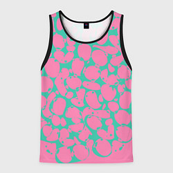 Мужская майка без рукавов Бирюзовая паутина на розовом
