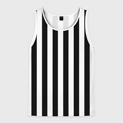 Мужская майка без рукавов Вертикальные черно белые полосы
