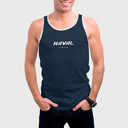 Майка-безрукавка мужская Haval one love тёмно-синий, цвет: 3D-белый — фото 2
