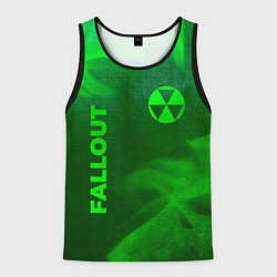 Майка-безрукавка мужская Fallout - green gradient вертикально, цвет: 3D-черный
