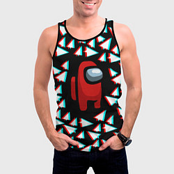 Майка-безрукавка мужская Амонг ас телеграм, цвет: 3D-черный — фото 2