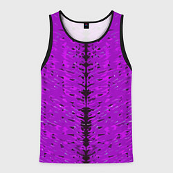 Мужская майка без рукавов Чёрная вертикальная полоса на фиолетовом фоне