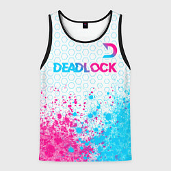 Мужская майка без рукавов Deadlock neon gradient style посередине