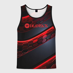Мужская майка без рукавов Deadlock logo красные соты и неон