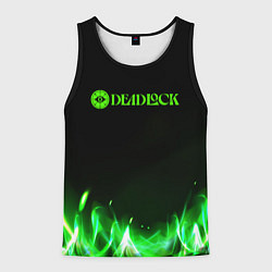 Мужская майка без рукавов Deadlock logo зеленый огонь