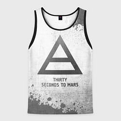 Майка-безрукавка мужская Thirty Seconds to Mars - white gradient, цвет: 3D-черный