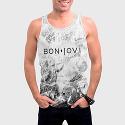 Майка-безрукавка мужская Bon Jovi white graphite, цвет: 3D-белый — фото 2