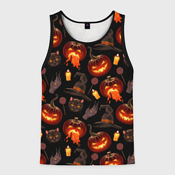 Мужская майка без рукавов Хэллоуин цветной паттерн