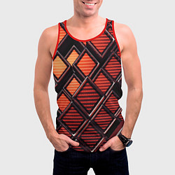 Майка-безрукавка мужская Геометрия карбон, цвет: 3D-красный — фото 2
