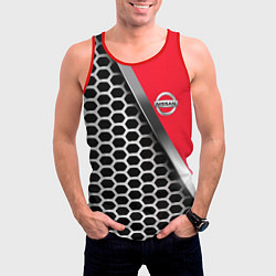 Майка-безрукавка мужская Nissan metalic auto, цвет: 3D-красный — фото 2