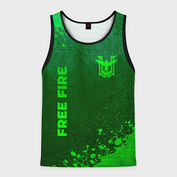 Майка-безрукавка мужская Free Fire - green gradient вертикально, цвет: 3D-черный