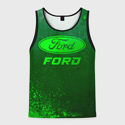 Майка-безрукавка мужская Ford - green gradient, цвет: 3D-черный