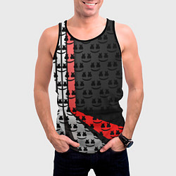 Майка-безрукавка мужская Marshmello pattern, цвет: 3D-черный — фото 2
