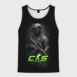 Майка-безрукавка мужская CS counter terrorist, цвет: 3D-черный