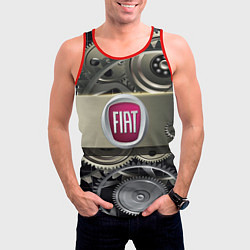 Майка-безрукавка мужская FIAT logo motors, цвет: 3D-красный — фото 2