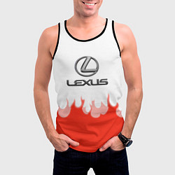 Майка-безрукавка мужская Lexus fire, цвет: 3D-черный — фото 2
