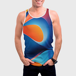 Майка-безрукавка мужская Абстрактный геометрический градиент, цвет: 3D-белый — фото 2