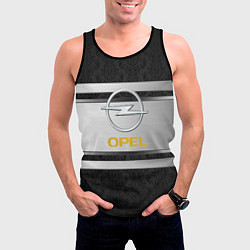 Майка-безрукавка мужская Opel узоры метал, цвет: 3D-черный — фото 2