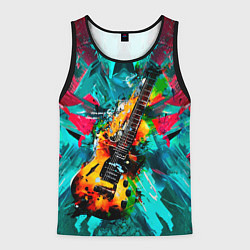 Мужская майка без рукавов Электрогитара в красках