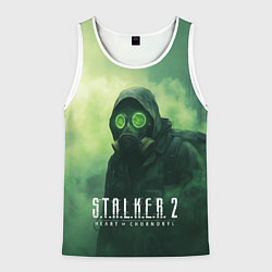 Майка-безрукавка мужская Stalker 2 сердце Чернобыля, цвет: 3D-белый