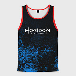 Майка-безрукавка мужская Horizon: Zero Dawn синие брызги красок, цвет: 3D-красный