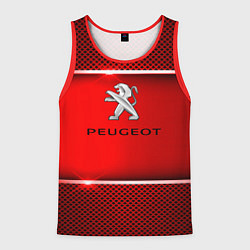 Майка-безрукавка мужская Peugeot metal steel, цвет: 3D-красный