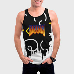 Майка-безрукавка мужская Doom game pattern, цвет: 3D-черный — фото 2