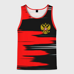 Мужская майка без рукавов Россия полосы краски