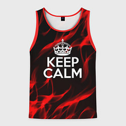 Мужская майка без рукавов Keep calm flame red