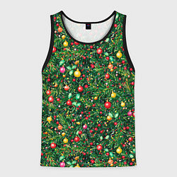 Мужская майка без рукавов Разноцветные шары на ёлке