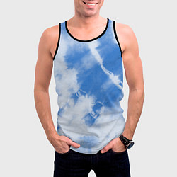 Майка-безрукавка мужская Синий тай дай, цвет: 3D-черный — фото 2