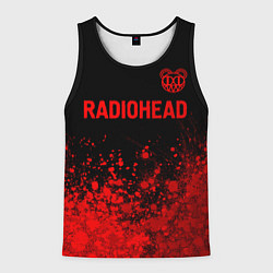 Майка-безрукавка мужская Radiohead - red gradient посередине, цвет: 3D-черный