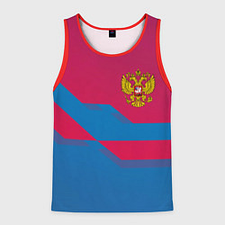 Мужская майка без рукавов Россия спортивная геометрия текстура