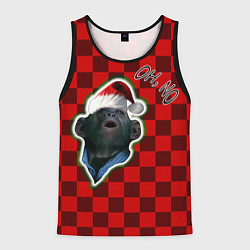 Майка-безрукавка мужская Новогодняя oh, no обезьяна, цвет: 3D-черный