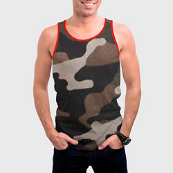 Майка-безрукавка мужская Армейский камуфляж, цвет: 3D-красный — фото 2