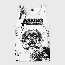 Майка-безрукавка мужская Asking Alexandria - рок пес, цвет: 3D-белый