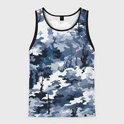 Майка-безрукавка мужская Камуфляж серо синий, цвет: 3D-черный