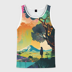 Мужская майка без рукавов На природе абстракция
