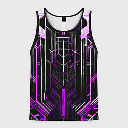 Мужская майка без рукавов Purple lines on a black background
