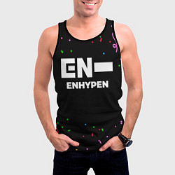 Майка-безрукавка мужская Enhypen конфети, цвет: 3D-черный — фото 2