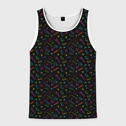 Мужская майка без рукавов Паттерн с разноцветными радиодеталями