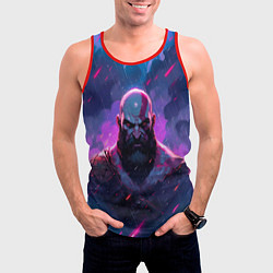 Майка-безрукавка мужская Kratos - neon rain, цвет: 3D-красный — фото 2