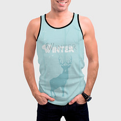 Майка-безрукавка мужская Силуэт оленя, цвет: 3D-черный — фото 2