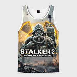 Майка-безрукавка мужская S t a l k e r Heart of Chornobyl, цвет: 3D-белый