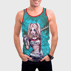 Майка-безрукавка мужская Harley Quinn, цвет: 3D-красный — фото 2