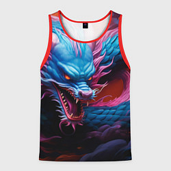 Майка-безрукавка мужская Рогатый дракон, цвет: 3D-красный