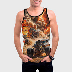 Майка-безрукавка мужская Mad Max - explosion cars, цвет: 3D-черный — фото 2