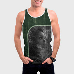 Майка-безрукавка мужская Боевая девушука-киборг, цвет: 3D-белый — фото 2