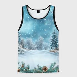 Мужская майка без рукавов Новогодний снег