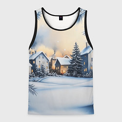 Мужская майка без рукавов Зимний снежный двор